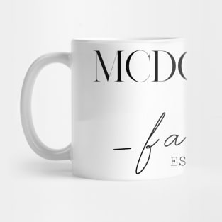 Mcdonald Family EST. 2020, Surname, Mcdonald Mug